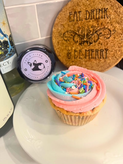 Gluten Free Cotton Candy Cupcake
