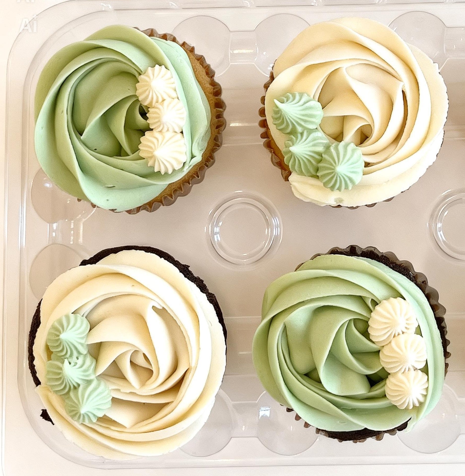 Natural Dye Chocolate + Vanilla Cupcakes